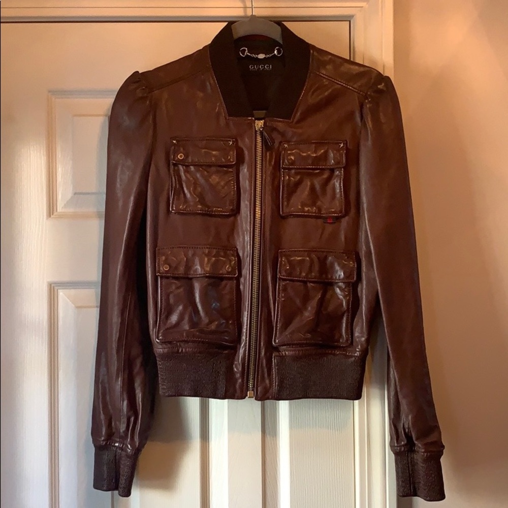 GUCCI Women’s Learher Bomber-Size 44